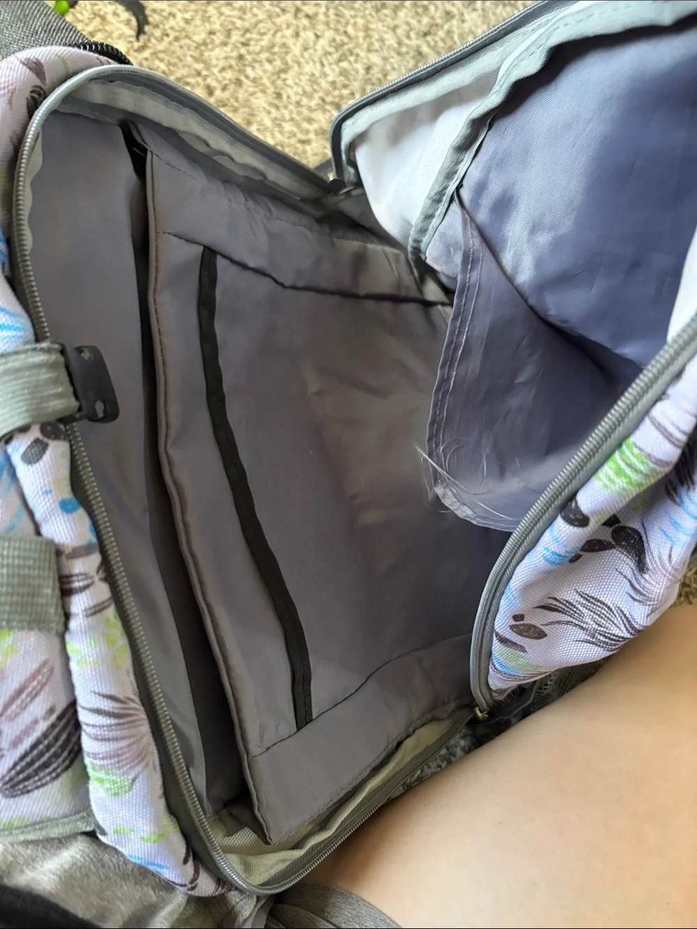 Hooey Light Gray Backpack with Green and Blue Cactus Print